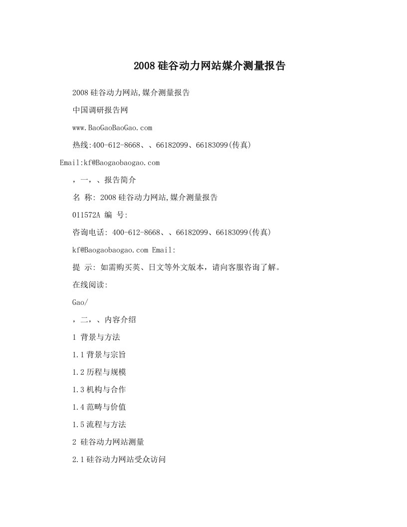 2008硅谷动力网站媒介测量报告