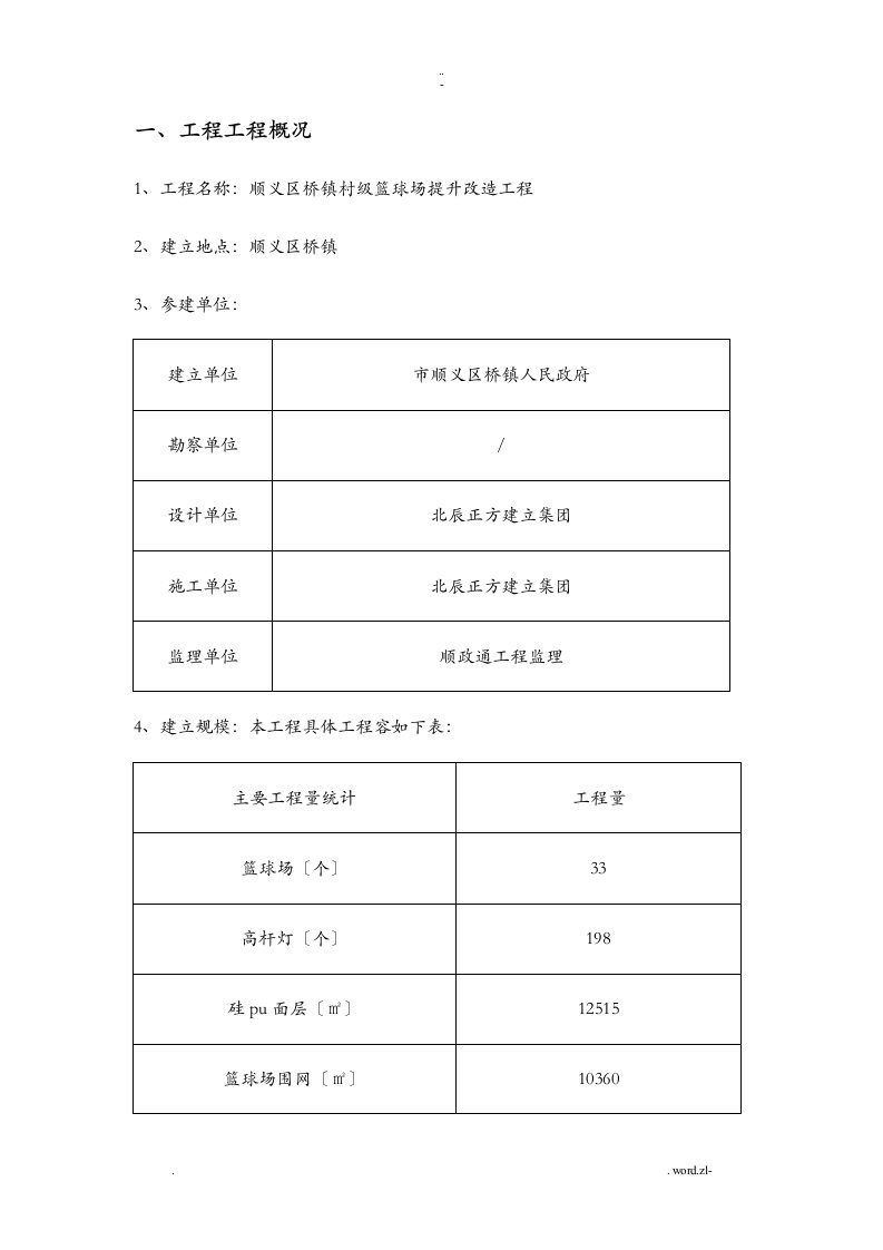 硅pu篮球场监理实施规划细则