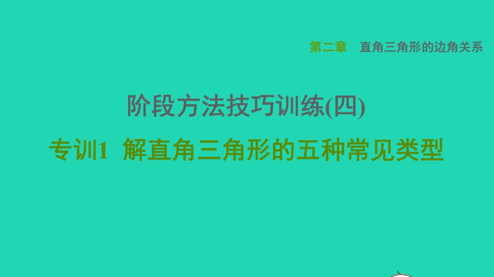 2021秋九年级数学上册第二章直角三角形的边角关系阶段方法技巧训练四专训1课件鲁教版五四制