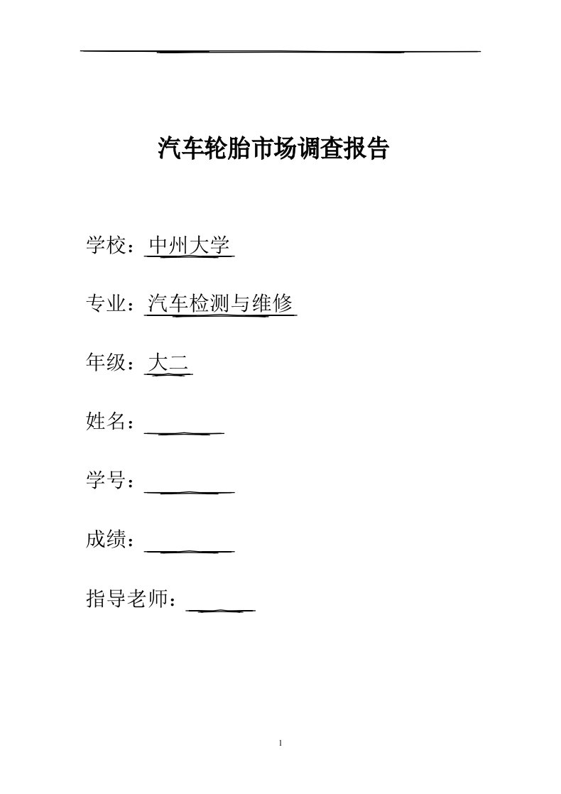 汽车轮胎市场调查报告