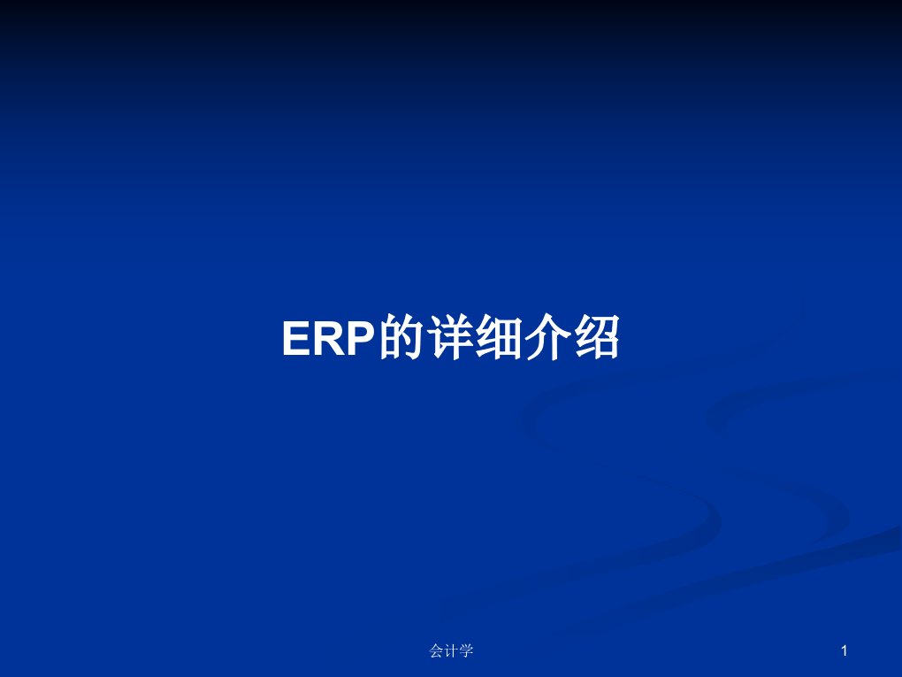 ERP的详细介绍学习教案