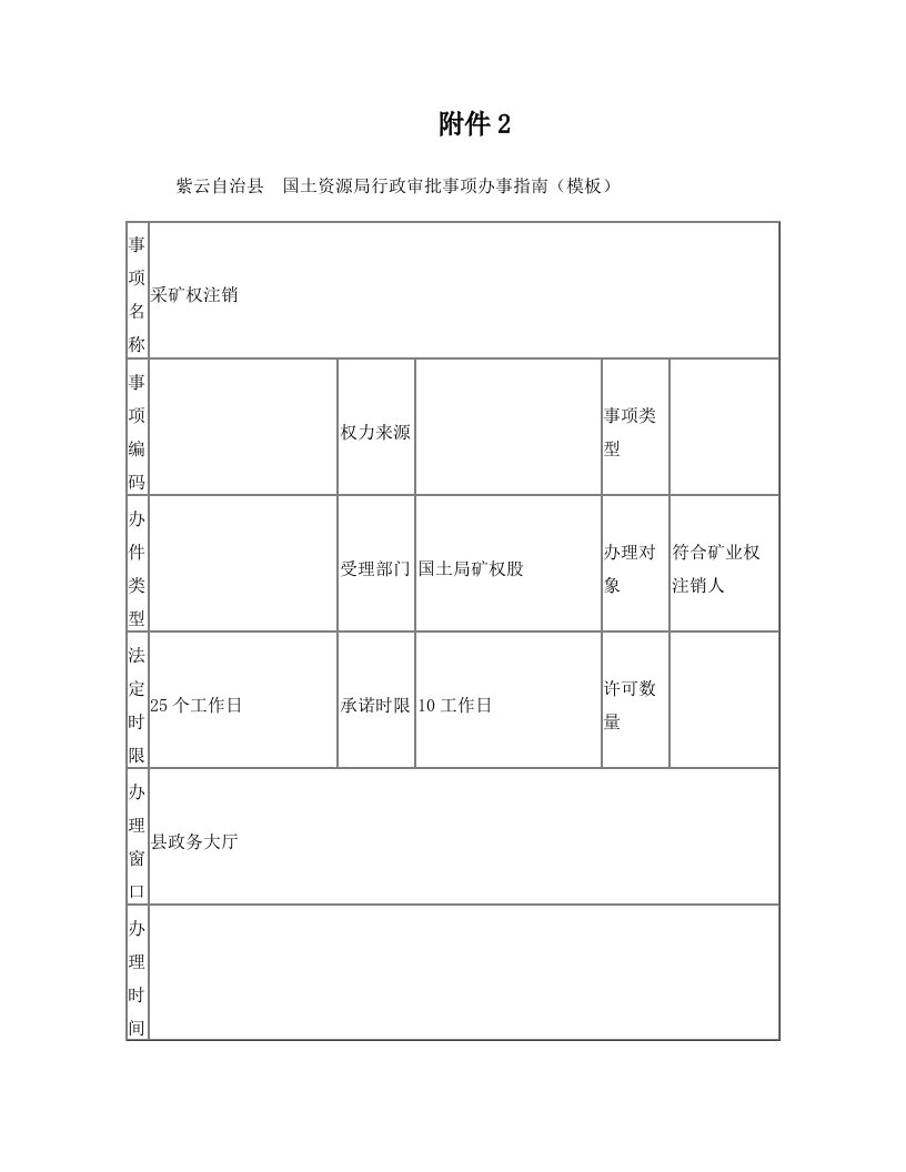 采矿权注销登记办事指南