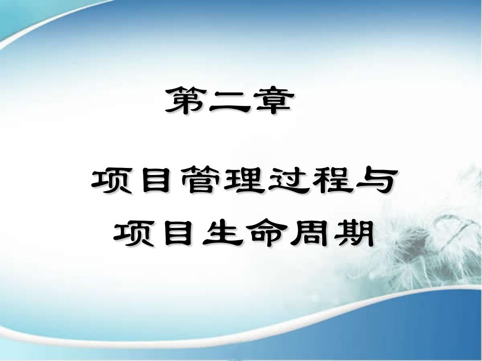 管理课件---_第2章项目管理过程与项目生命周期