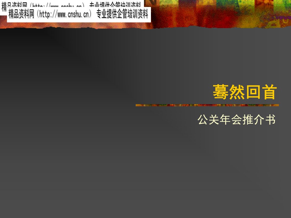 公关年会推介书（PPT43页）