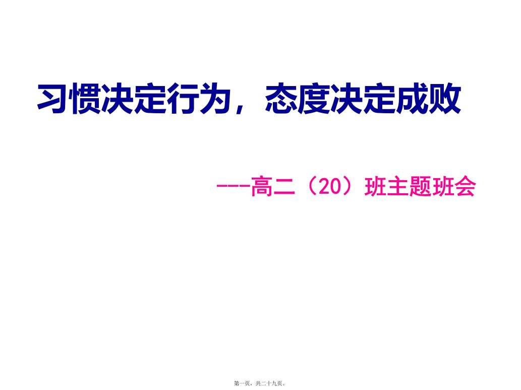 (主题班会)习惯决定成败