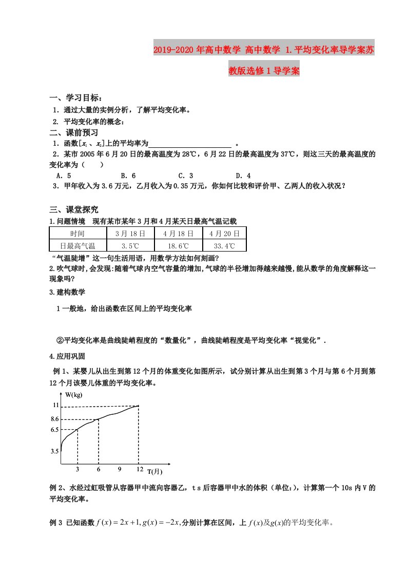 2019-2020年高中数学