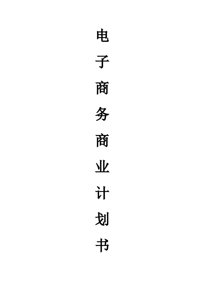 电子商务企业商业计划书(完整版)