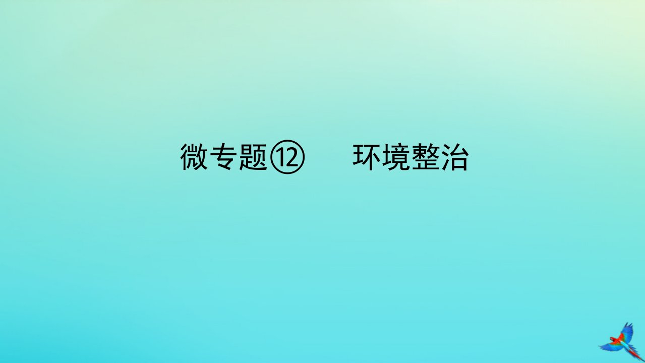 2023新教材高考地理二轮专题复习微专题12环境整治课件