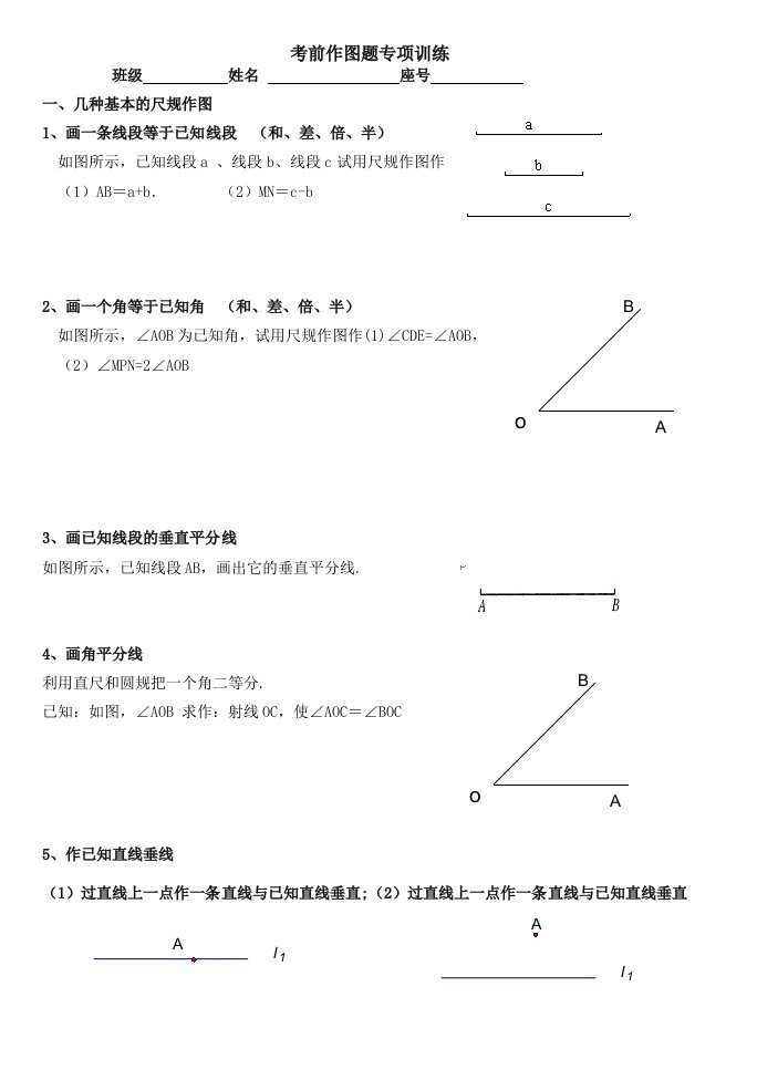 中考数学作图专项训练