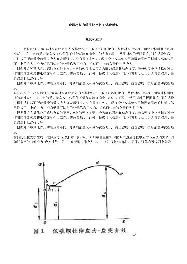 金属材料力学性能及相关试验原理