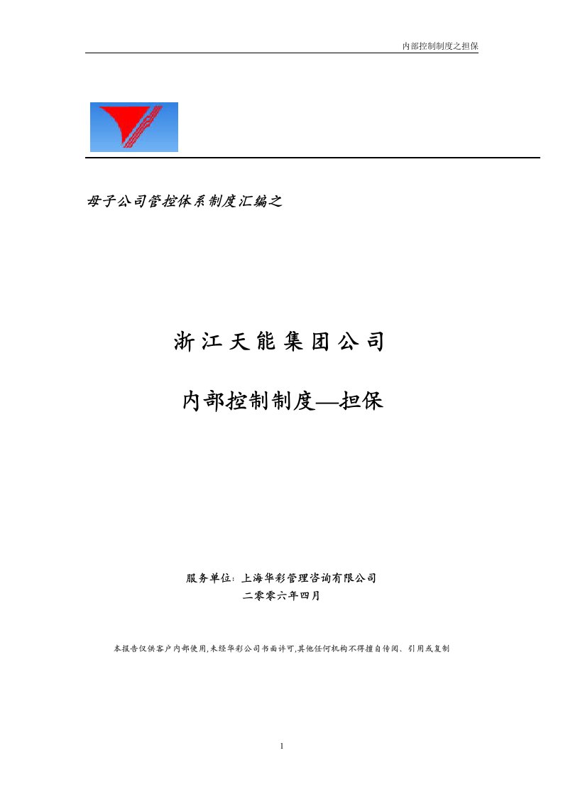 天能集团财务内部控制制度-担保-财务制度表格