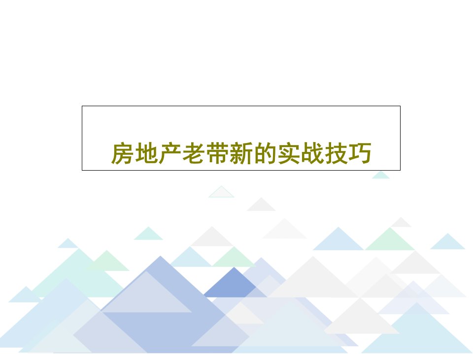 房地产老带新的实战技巧PPT文档50页