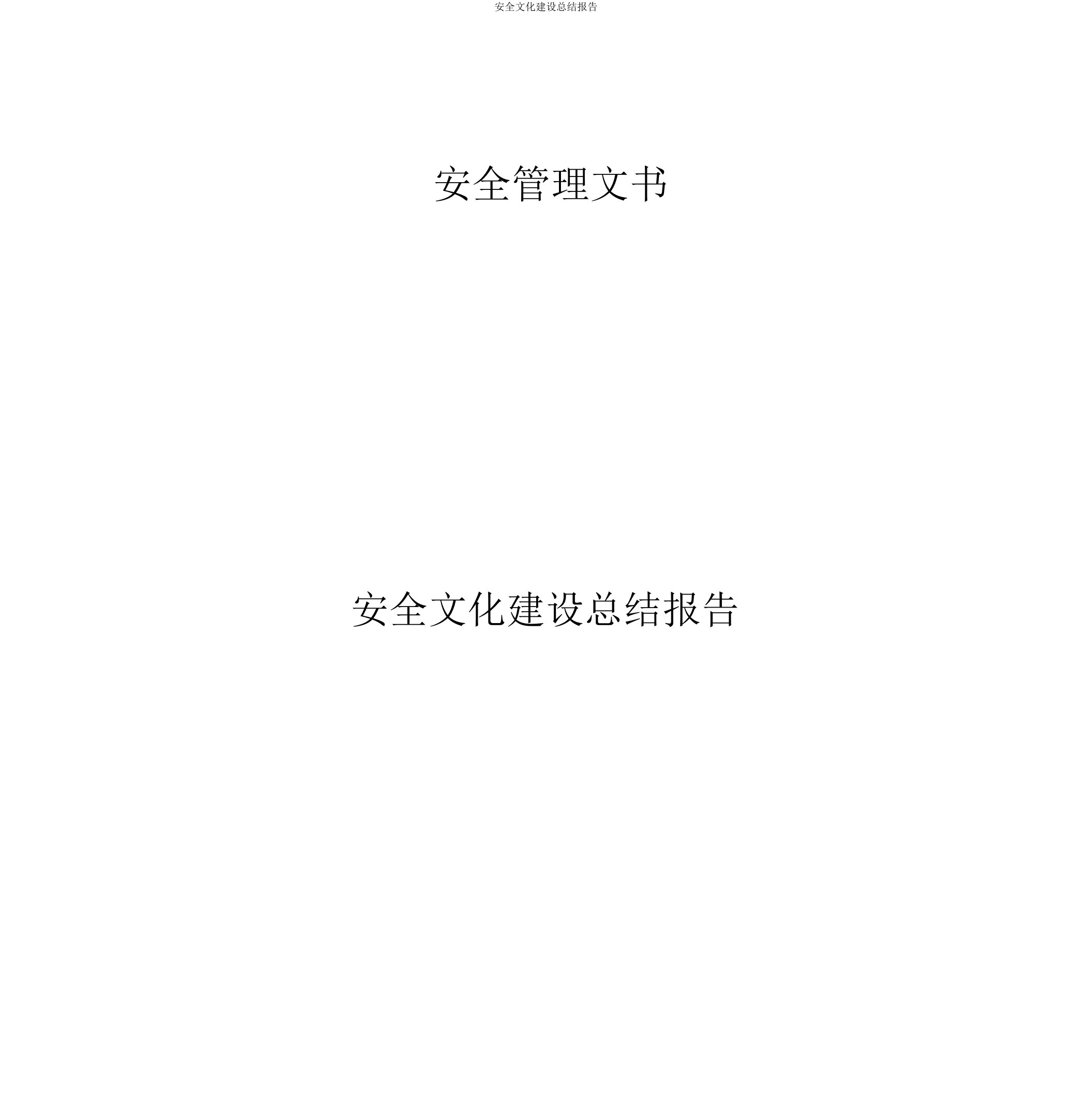 安全文化建设总结报告