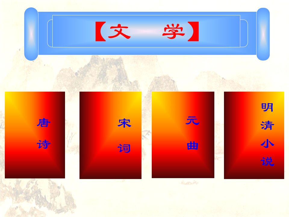 华师大版历史七下《文学艺术(上)》