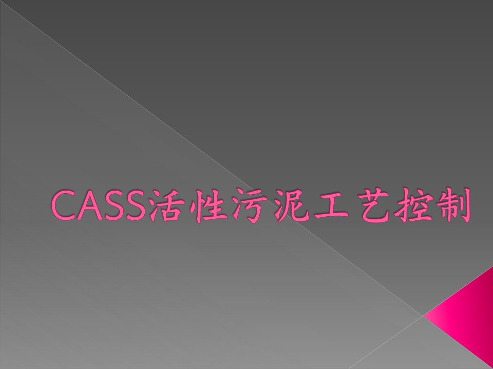 CASS活性污泥工艺控制