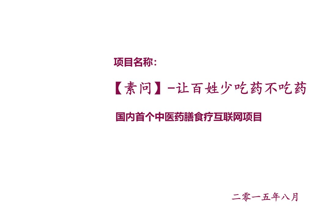 中医药药膳食疗互联网项目商业计划书