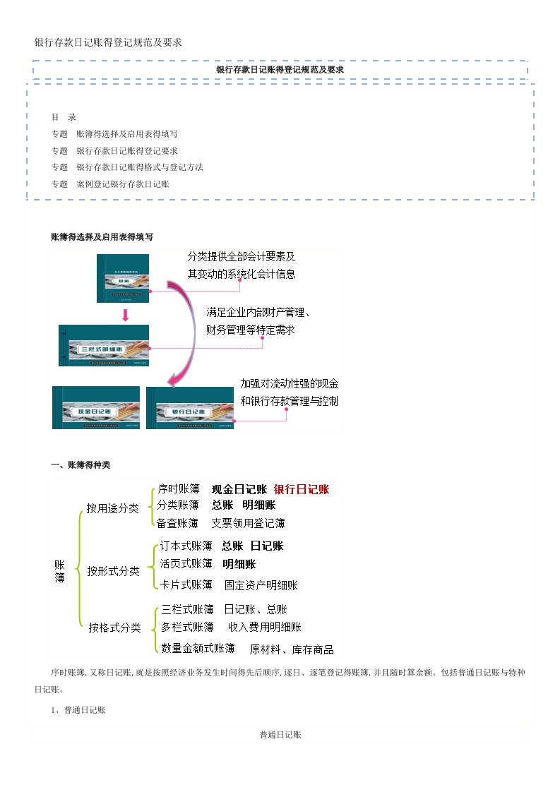 银行存款日记账得登记规范及要求