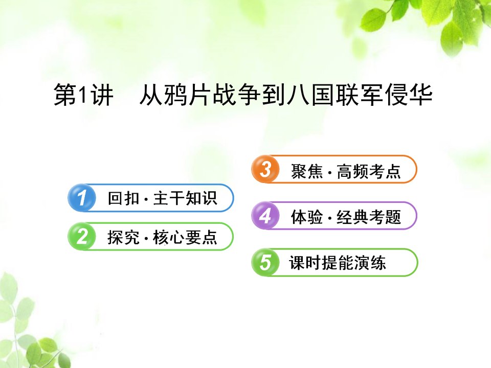 高三历史一轮复习ppt课件4.1从鸦片战争到八国联军侵华(必修1)