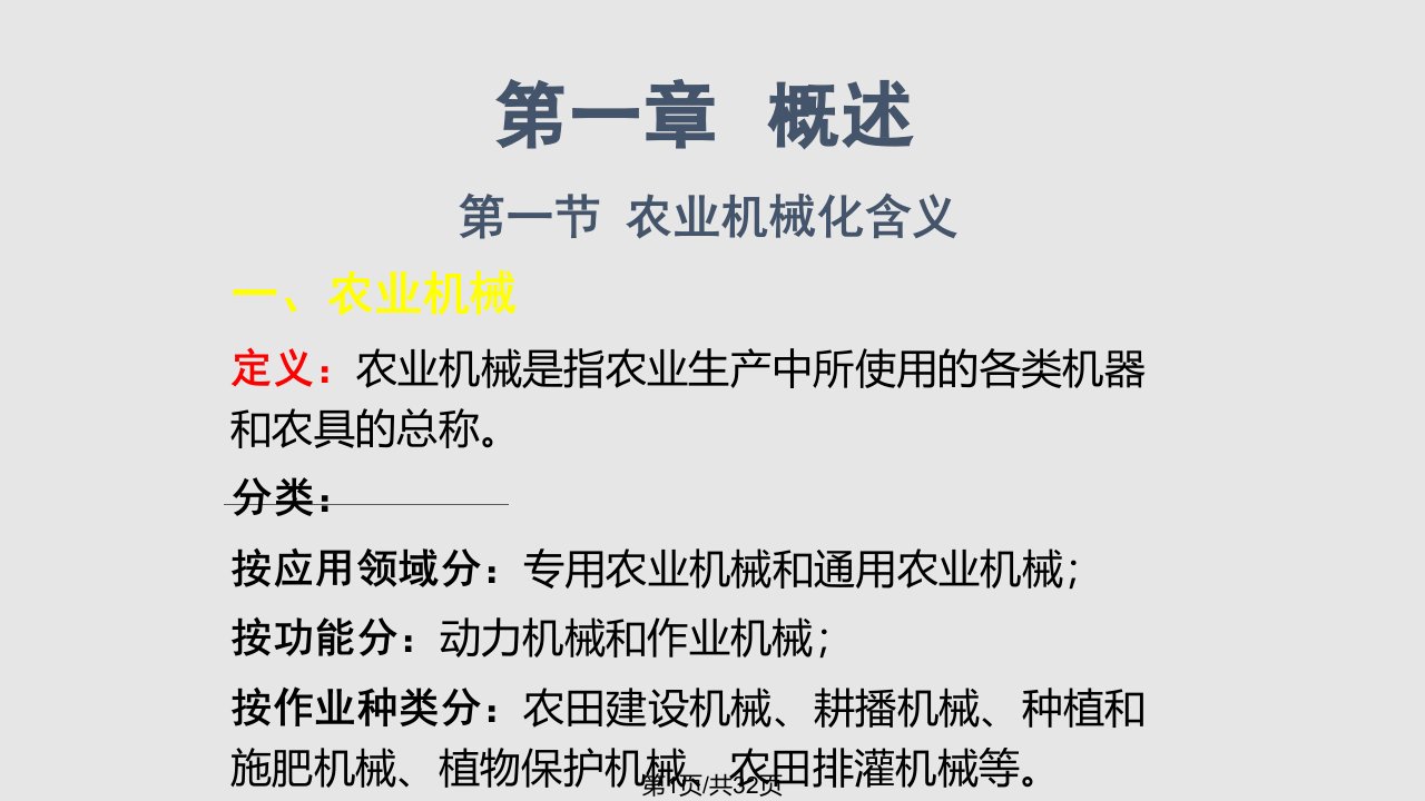 农业机械化概论概述PPT课件