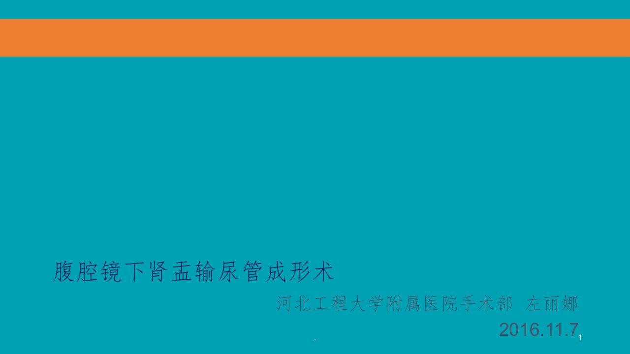 腹腔镜下肾盂输尿管成形术ppt课件