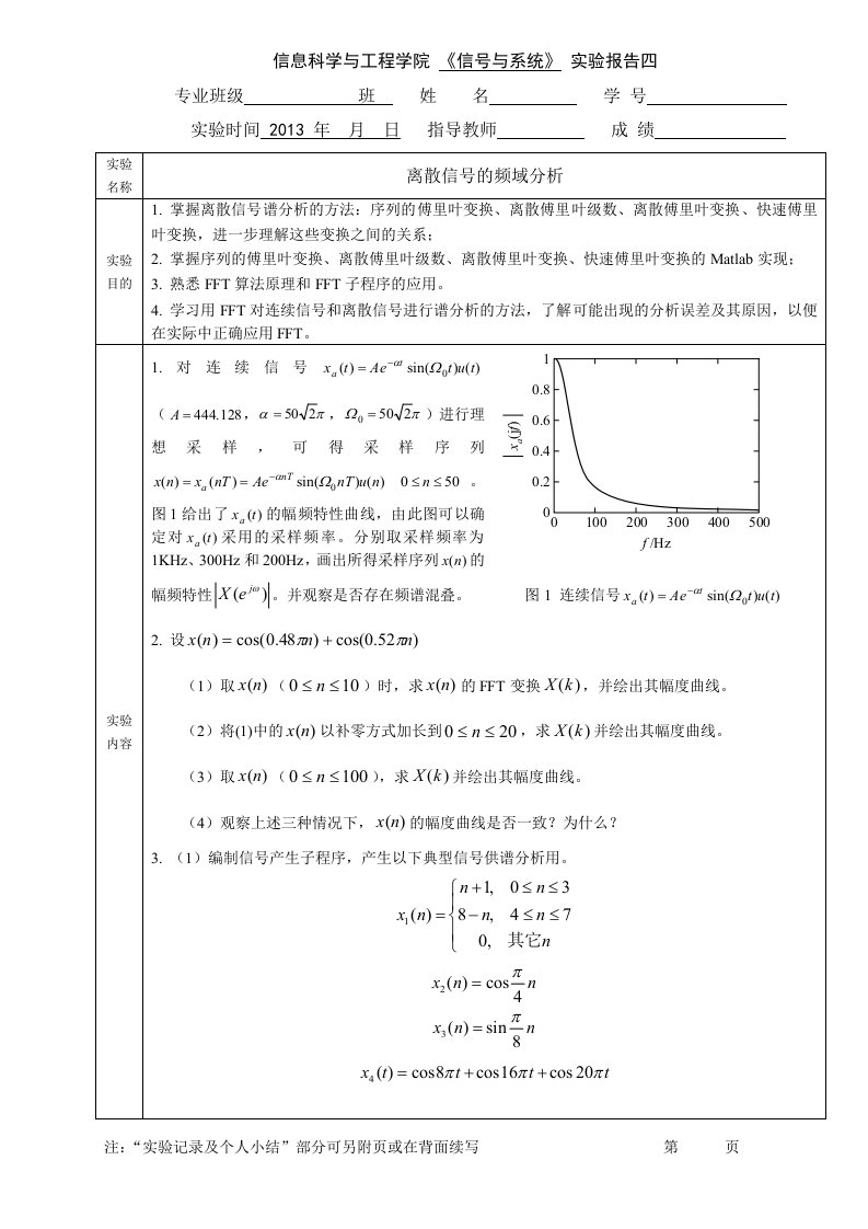 信号与系统实验四