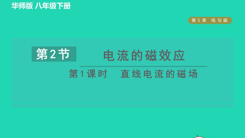 2022八年级科学下册第5章电与磁2电流的磁效应第1课时直线电流的磁场习题课件新版华东师大版