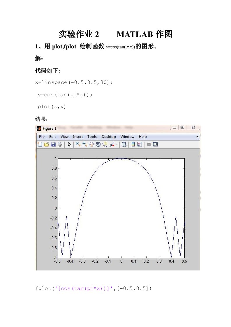 实验作业2MATLAB作