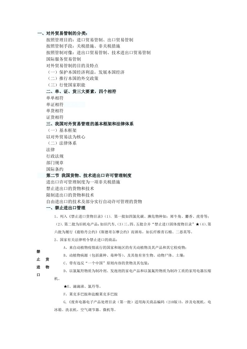 我国货物、技术进出口许可管理制度