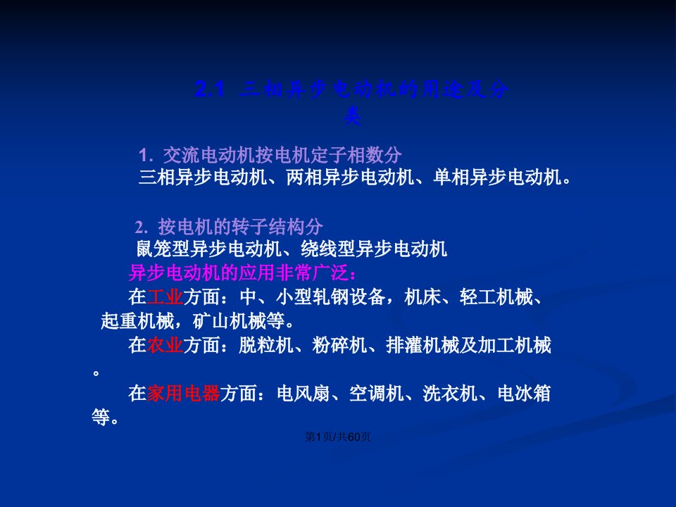 三相交流异步电动机的结构及工作原理