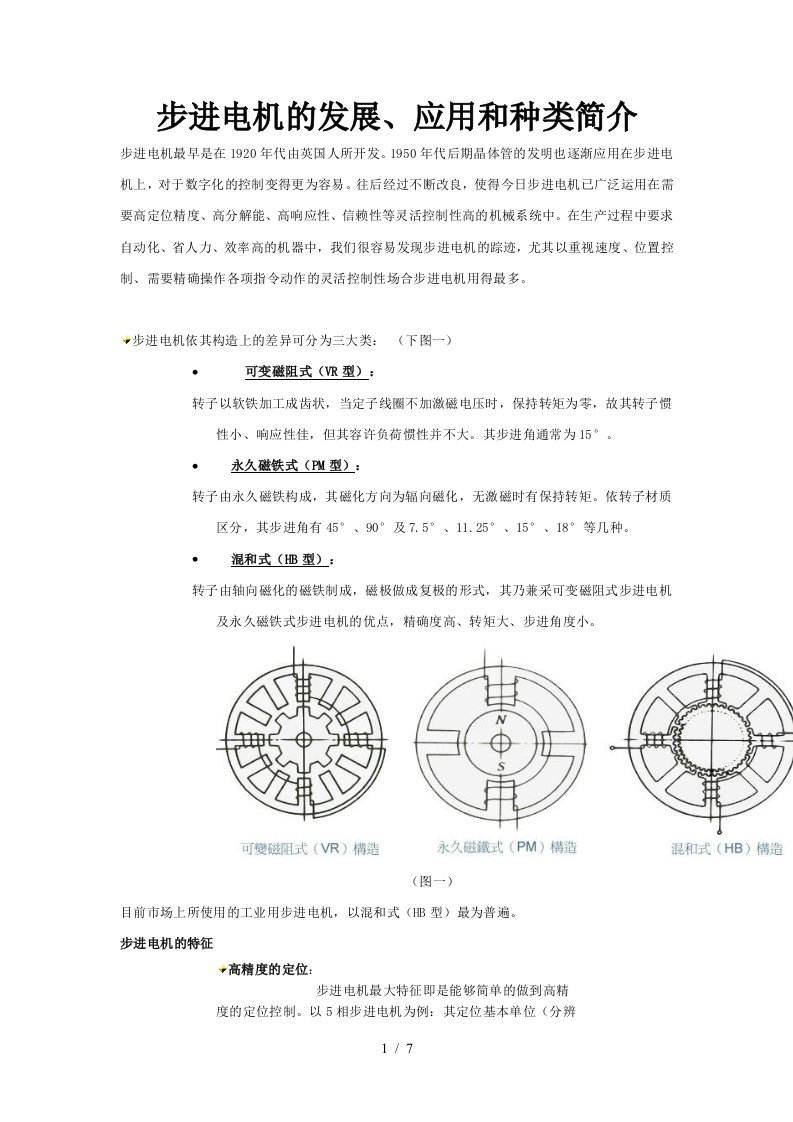 步进电机的发展