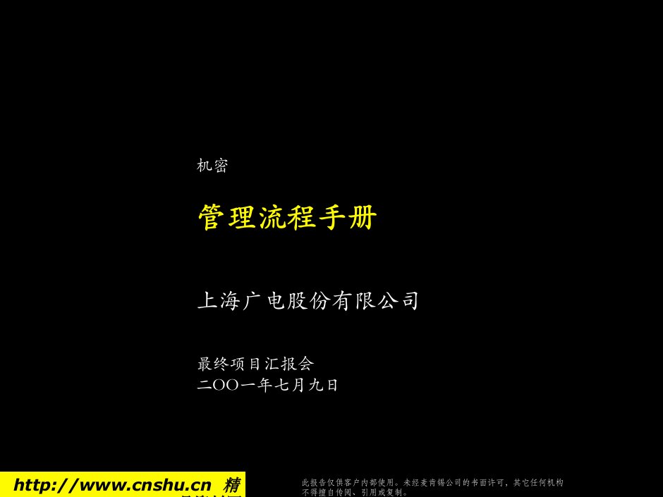 上海广电股份公司管理流程手册报告(1)