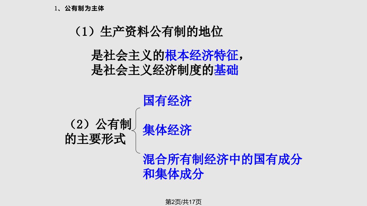 苏教高一经济生活第二框我国的基本经济制