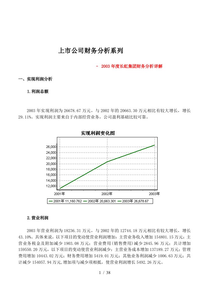 长虹集团年度财务分析详解