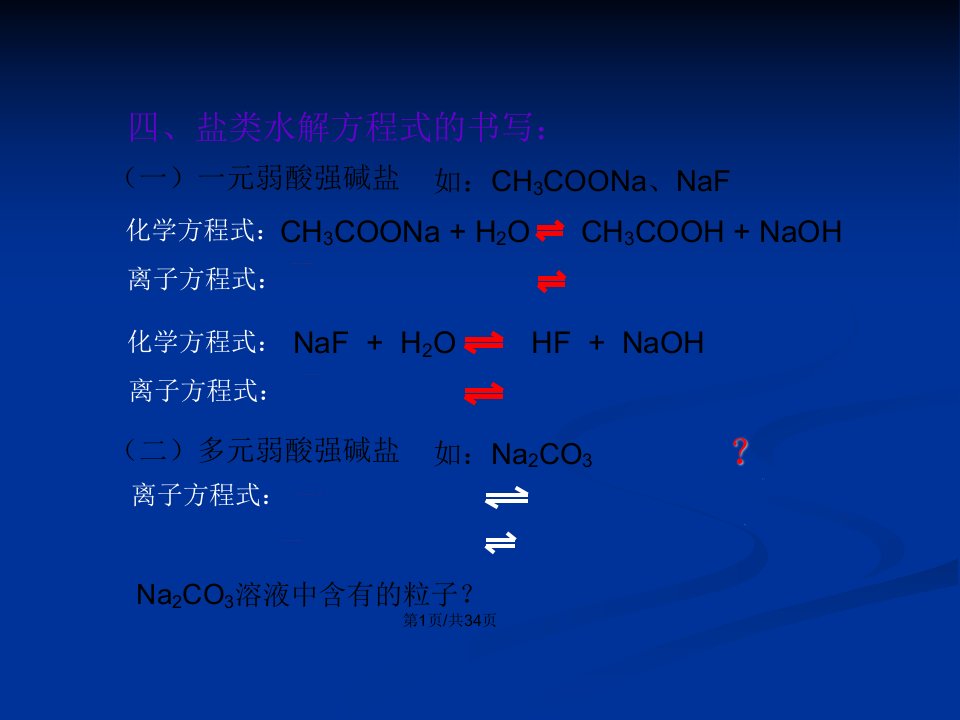 盐类的水解节