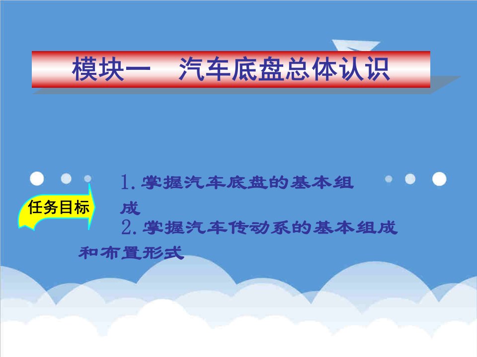 汽车行业-汽车底盘构造与维修模块一