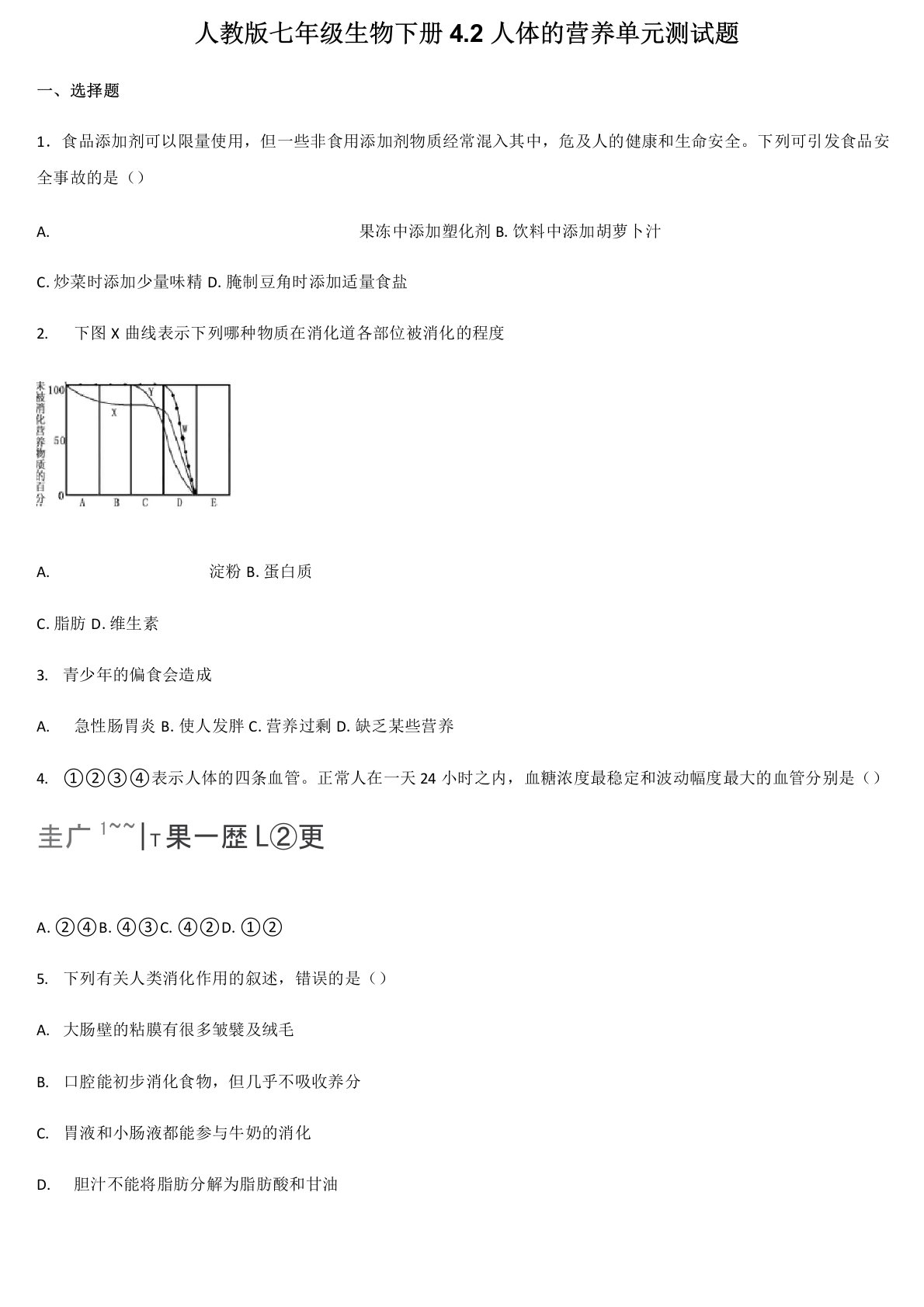 2020-2021学年人教版七年级生物下册