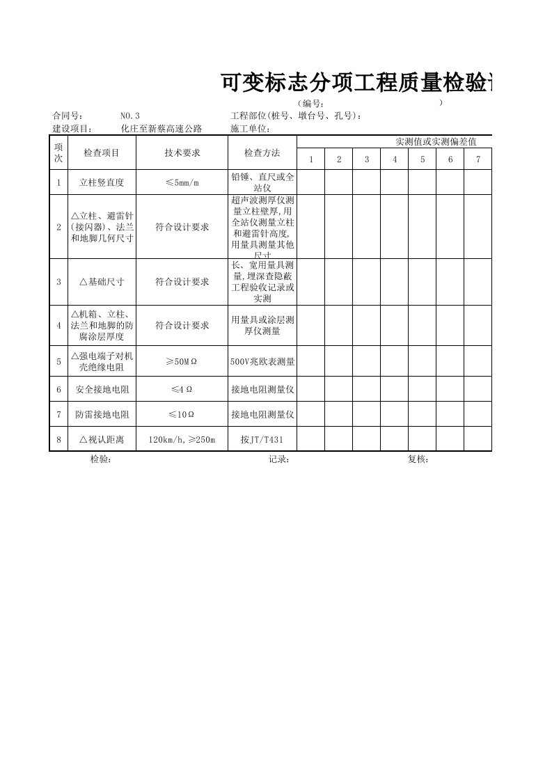 JD-C-2.4.2-1可变标志分项工程质量检验评定表