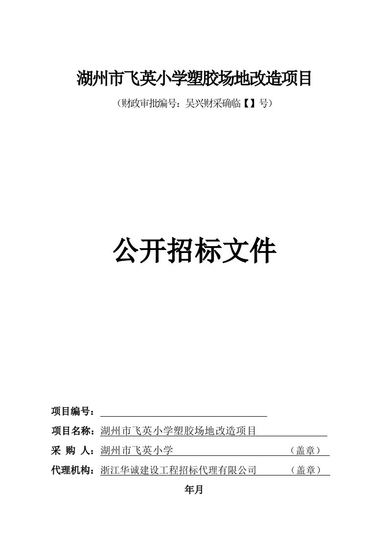 湖州市飞英小学塑胶场地改造项目