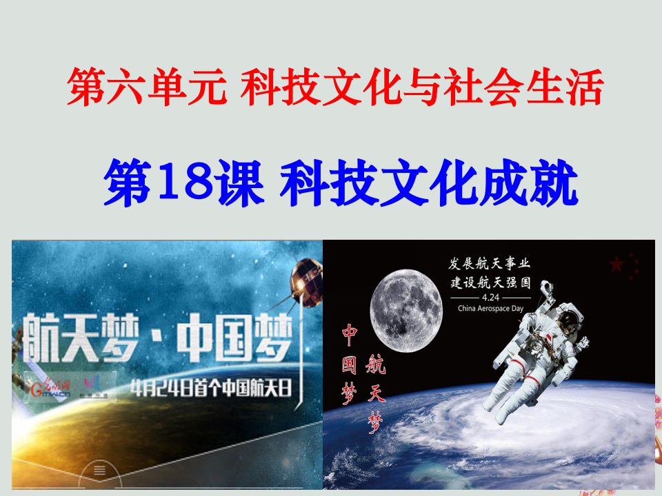 八年级历史下册第六单元科技文化与社会生活第18课科学技术的成就课件2新人教版