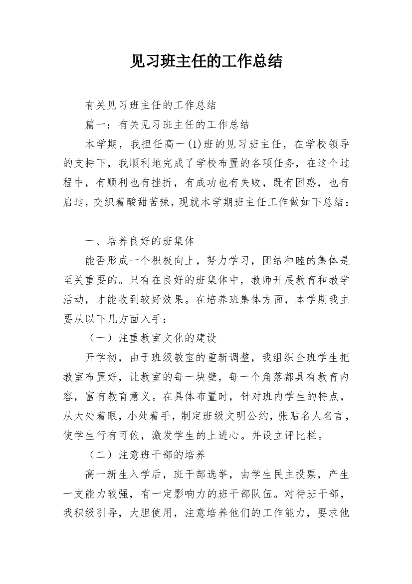 见习班主任的工作总结_1