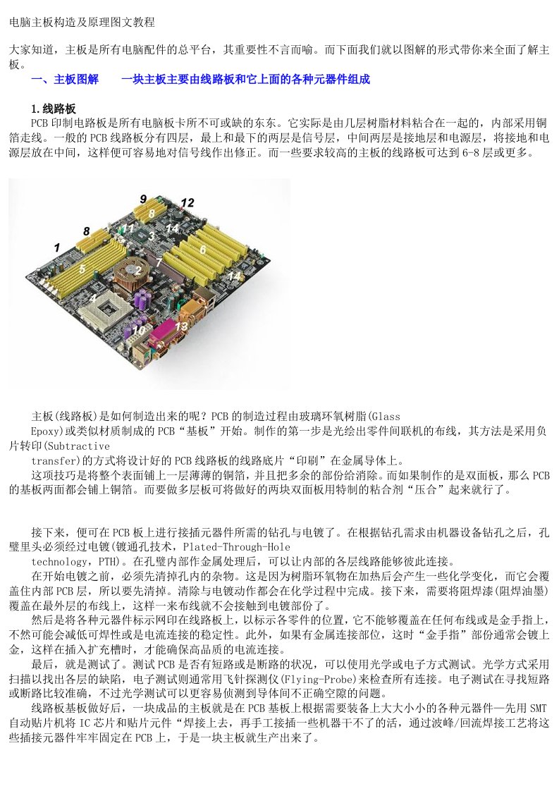 电脑主板构造及原理图文教程