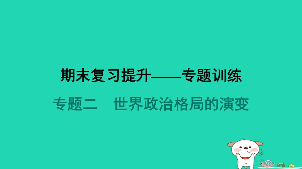 海南省20242024九年级历史下册专题二世界政治格局的演变课件新人教版