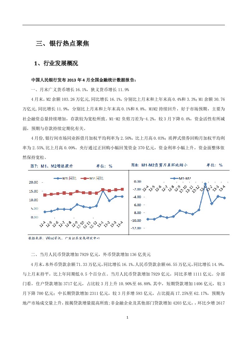 金融行业月报银行业4月