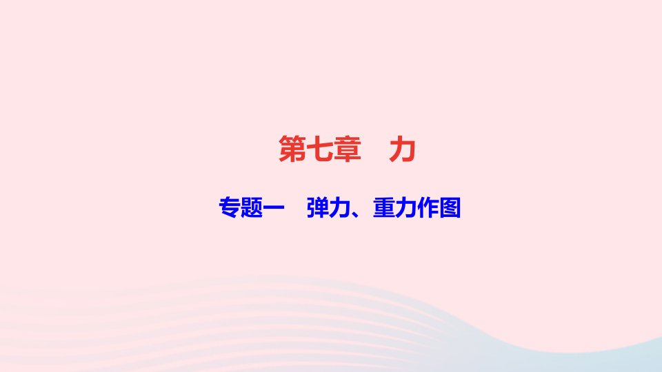 八年级物理下册第七章力专题一弹力重力作图作业课件新版新人教版