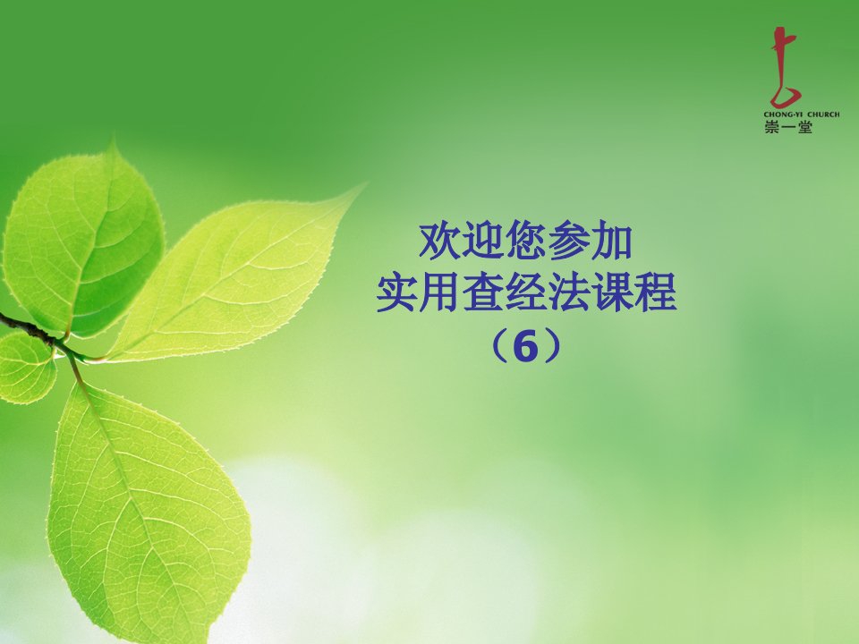 实用查经法讲义(公开)06