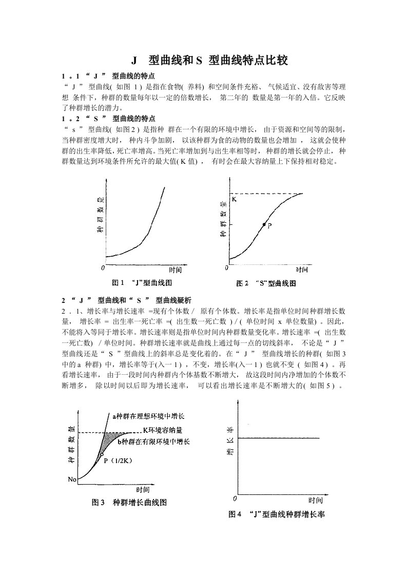 高中生物S型曲线和J型曲线详细比较