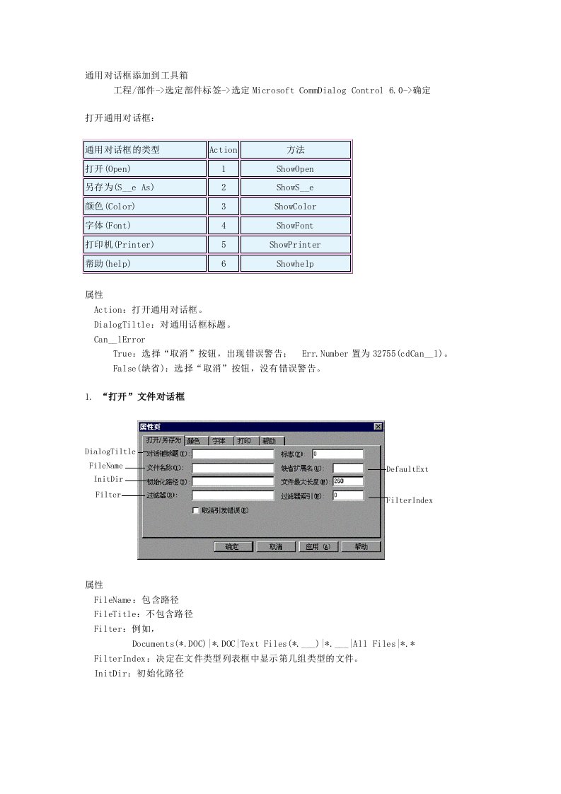 通用对话框添加到工具箱