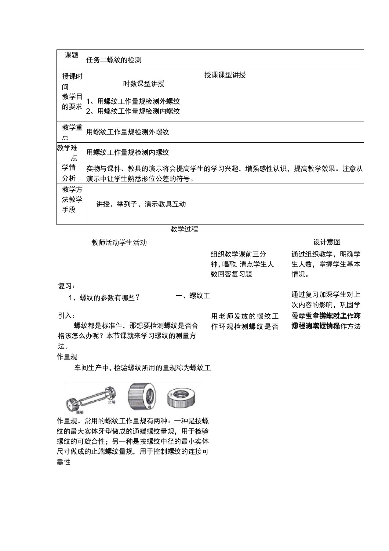 螺纹的检测