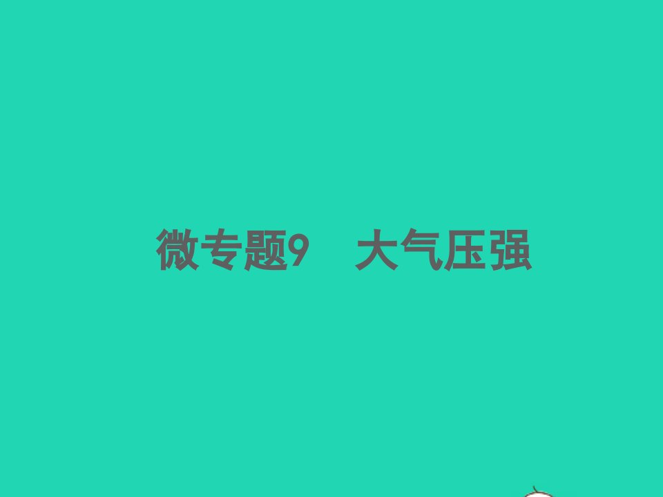 2022中考物理微专题9大气压强精讲本课件