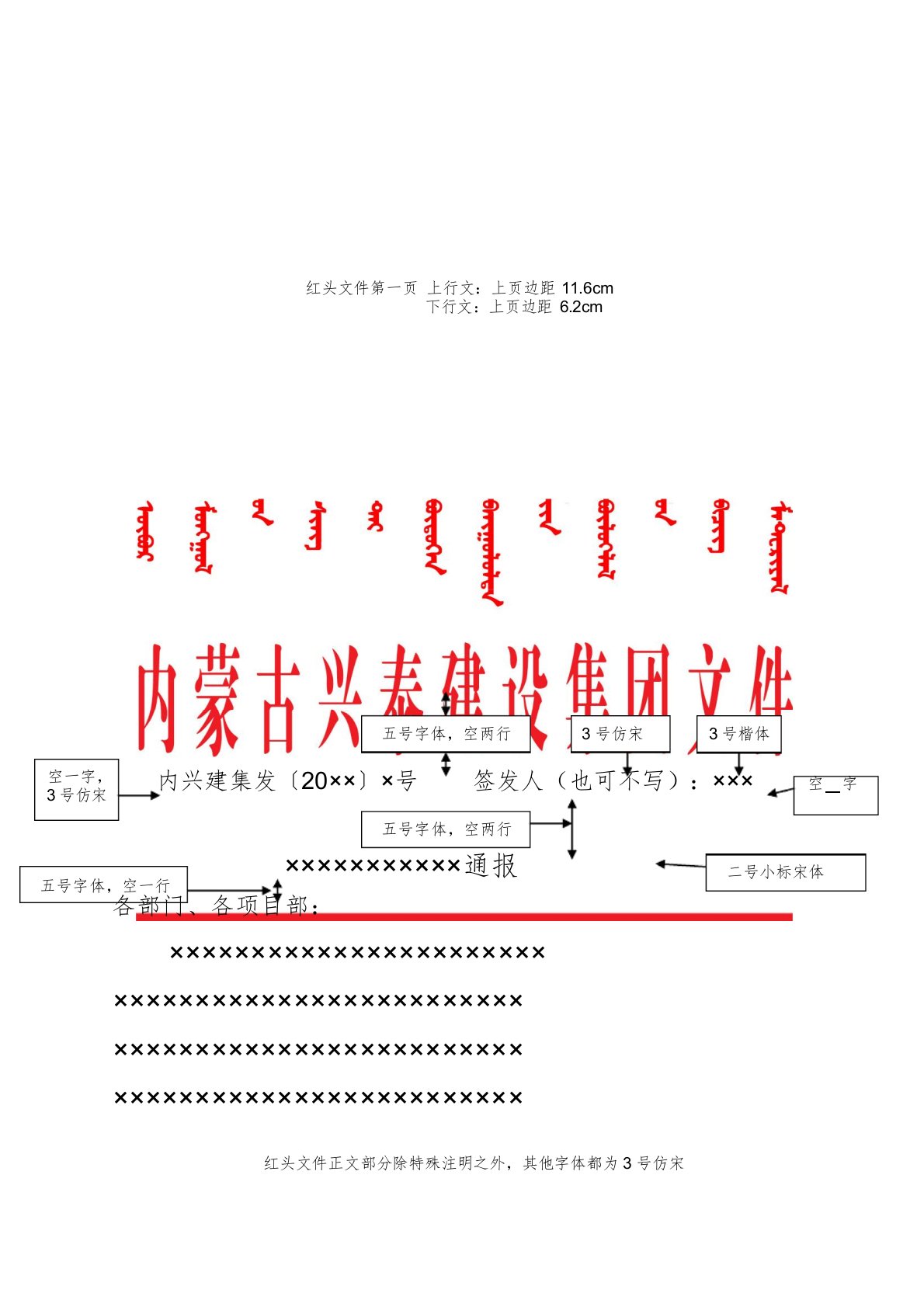 内蒙古兴泰建设集团通报模板红头文件格式